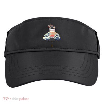 Geisha Hiding Behind Fan Wave Retro Japanese Art Graphic Adult Drive Performance Visor