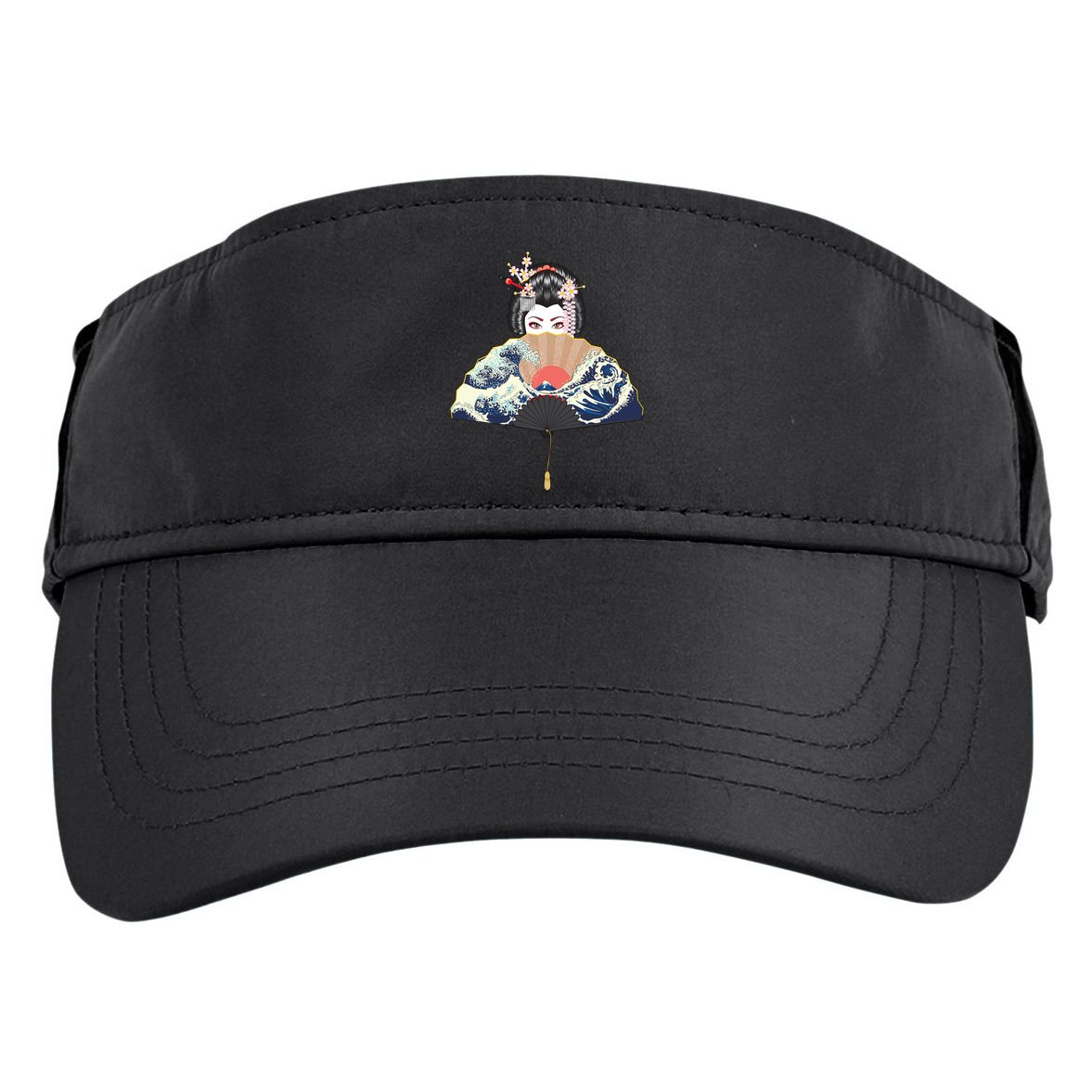 Geisha Hiding Behind Fan Wave Retro Japanese Art Graphic Adult Drive Performance Visor