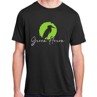 Green Heron Bird Watching Birder Bird Watcher Adult ChromaSoft Performance T-Shirt