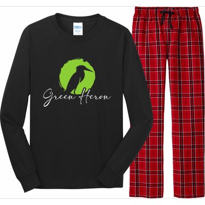 Green Heron Bird Watching Birder Bird Watcher Long Sleeve Pajama Set