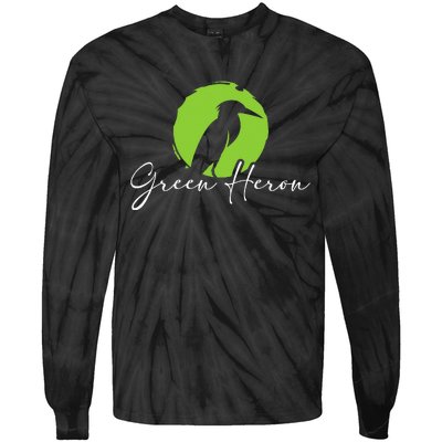 Green Heron Bird Watching Birder Bird Watcher Tie-Dye Long Sleeve Shirt