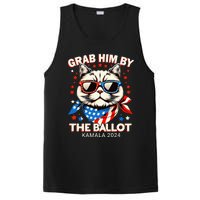 Grab Him By The Ballot Kamala 2024 Cat Lady Usa Flag Design PosiCharge Competitor Tank