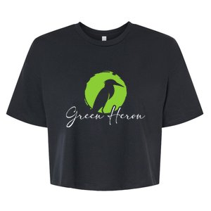 Green Heron Bird Watching Birder BirdWatcher Bella+Canvas Jersey Crop Tee