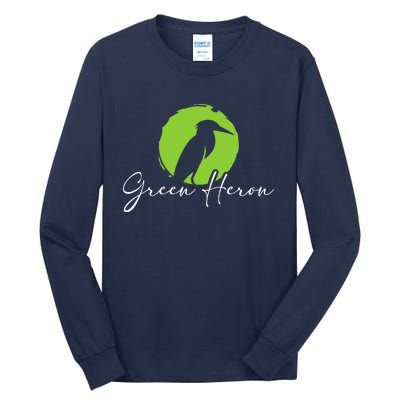 Green Heron Bird Watching Birder BirdWatcher Tall Long Sleeve T-Shirt