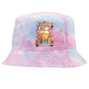 Gnome Halloween Boo Truck Tie-Dyed Bucket Hat