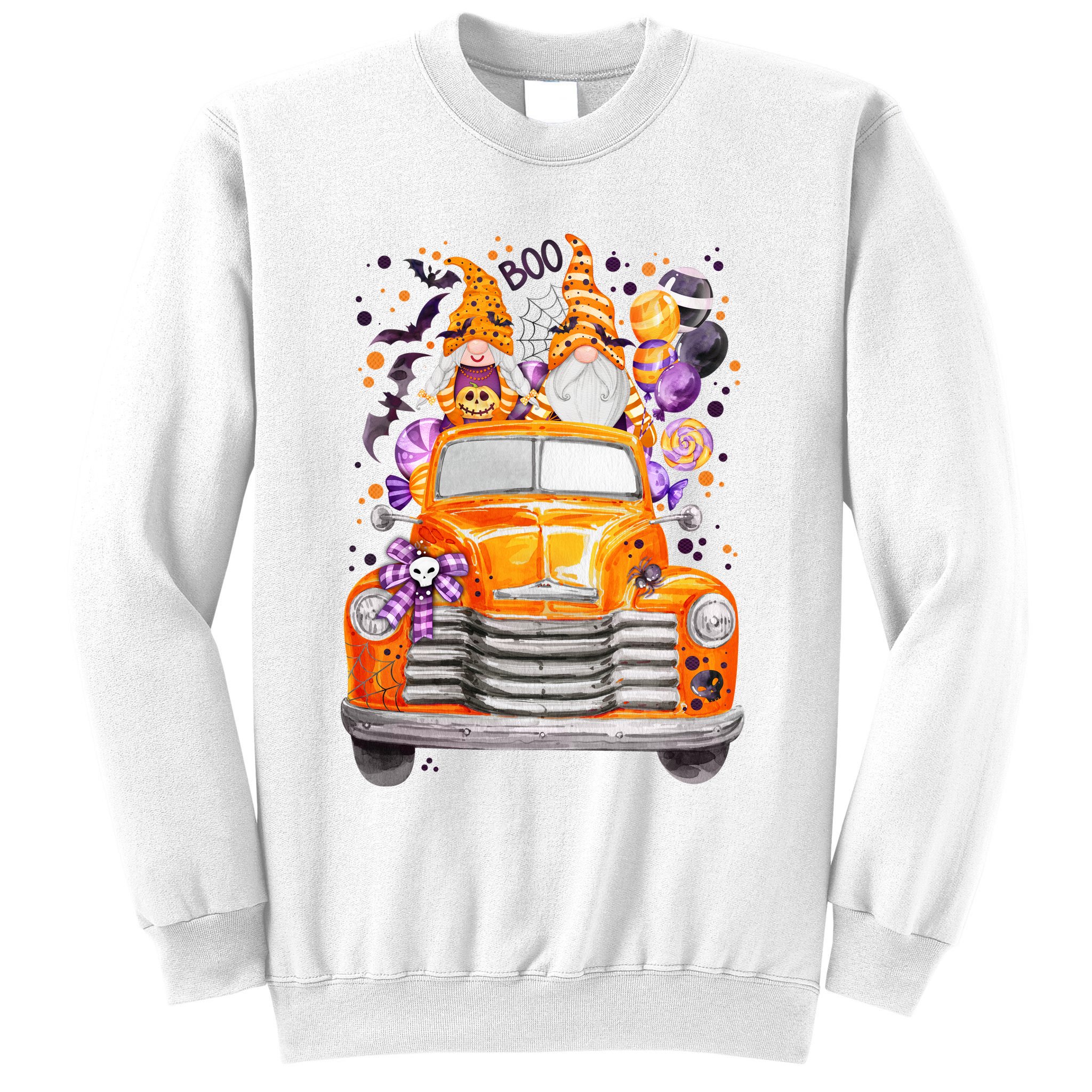 Gnome Halloween Boo Truck Sweatshirt