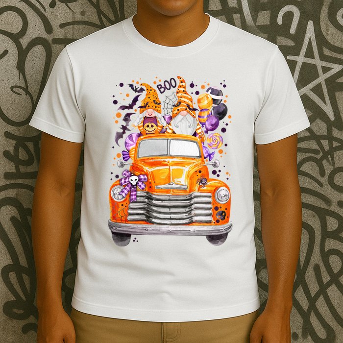 Gnome Halloween Boo Truck T-Shirt