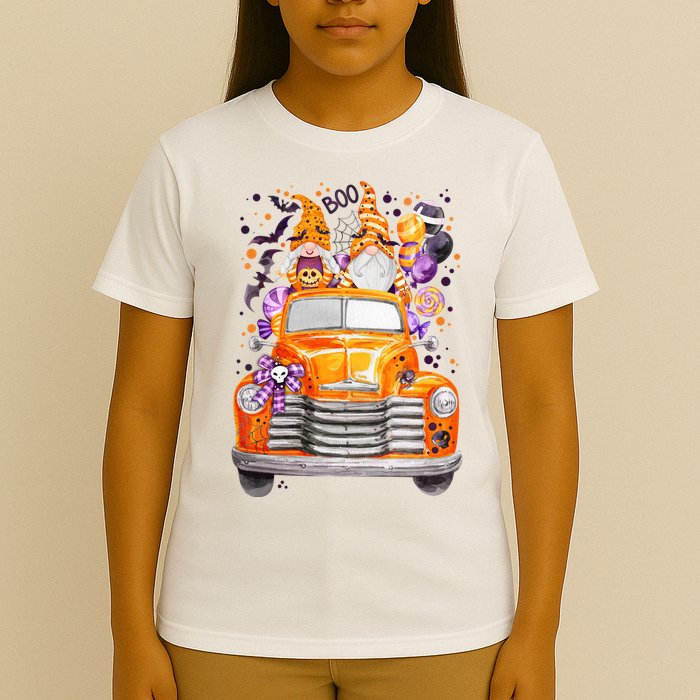 Gnome Halloween Boo Truck T-Shirt
