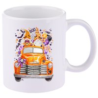 Gnome Halloween Boo Truck 11oz C Handle Ceramic Mug