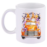 Gnome Halloween Boo Truck 11oz C Handle Ceramic Mug