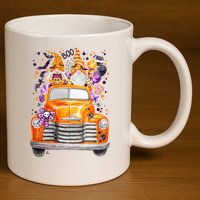 Gnome Halloween Boo Truck 11oz C Handle Ceramic Mug