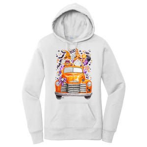 Gnome Halloween Boo Truck Women's Pullover Hoodie