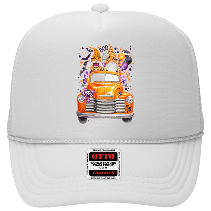 Gnome Halloween Boo Truck Trucker Hat