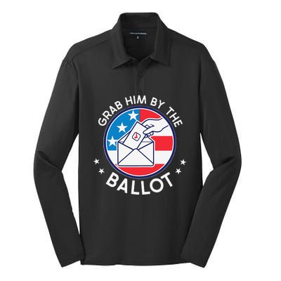 Grab Him By The Ballot Silk Touch Performance Long Sleeve Polo