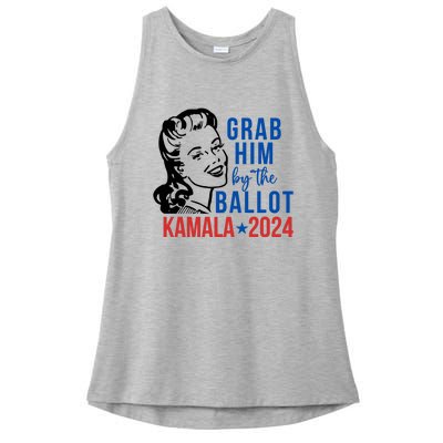 Grab Him By The Ballot Kamala Harris 2024 Ladies PosiCharge Tri-Blend Wicking Tank