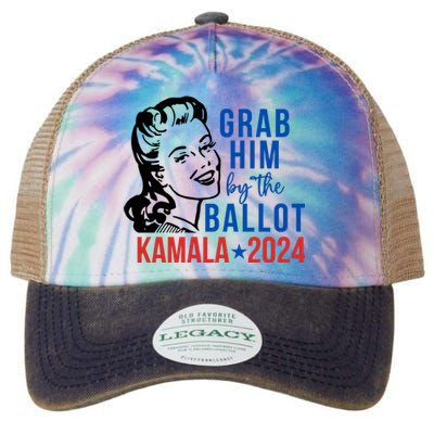 Grab Him By The Ballot Kamala Harris 2024 Legacy Tie Dye Trucker Hat