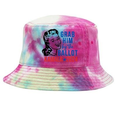 Grab Him By The Ballot Kamala Harris 2024 Tie-Dyed Bucket Hat