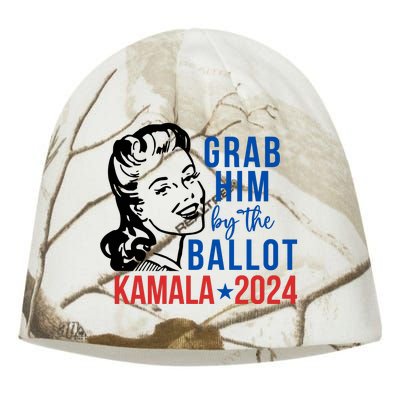 Grab Him By The Ballot Kamala Harris 2024 Kati - Camo Knit Beanie