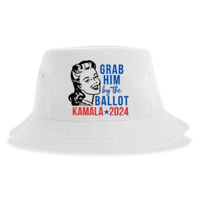 Grab Him By The Ballot Kamala Harris 2024 Sustainable Bucket Hat