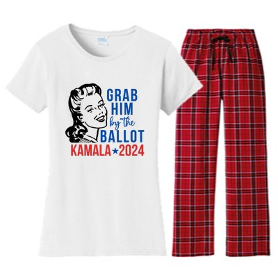 Grab Him By The Ballot Kamala Harris 2024 Women's Flannel Pajama Set