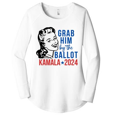 Grab Him By The Ballot Kamala Harris 2024 Women's Perfect Tri Tunic Long Sleeve Shirt