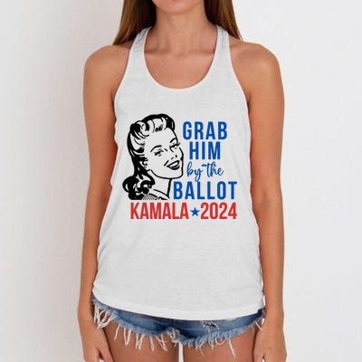 Grab Him By The Ballot Kamala Harris 2024 Women's Knotted Racerback Tank