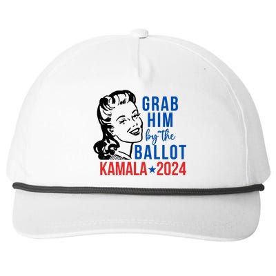 Grab Him By The Ballot Kamala Harris 2024 Snapback Five-Panel Rope Hat