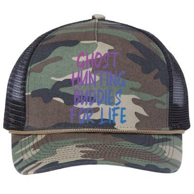 Ghost Hunting Buddies For Life Ghost Hunter Paranormal Gift Retro Rope Trucker Hat Cap