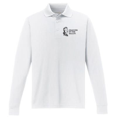 Grab Him By The Ballot Performance Long Sleeve Polo