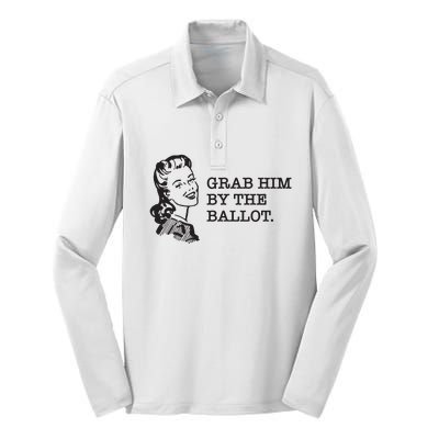 Grab Him By The Ballot Silk Touch Performance Long Sleeve Polo