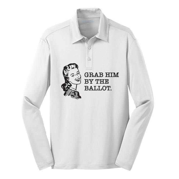 Grab Him By The Ballot Silk Touch Performance Long Sleeve Polo