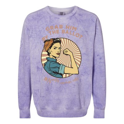 Grab Him By The Ballot Kamala Harris For President 2024 Colorblast Crewneck Sweatshirt