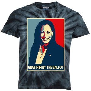 Grab Him By The Ballot 2024 Kamala Harris For President 47th Kids Tie-Dye T-Shirt