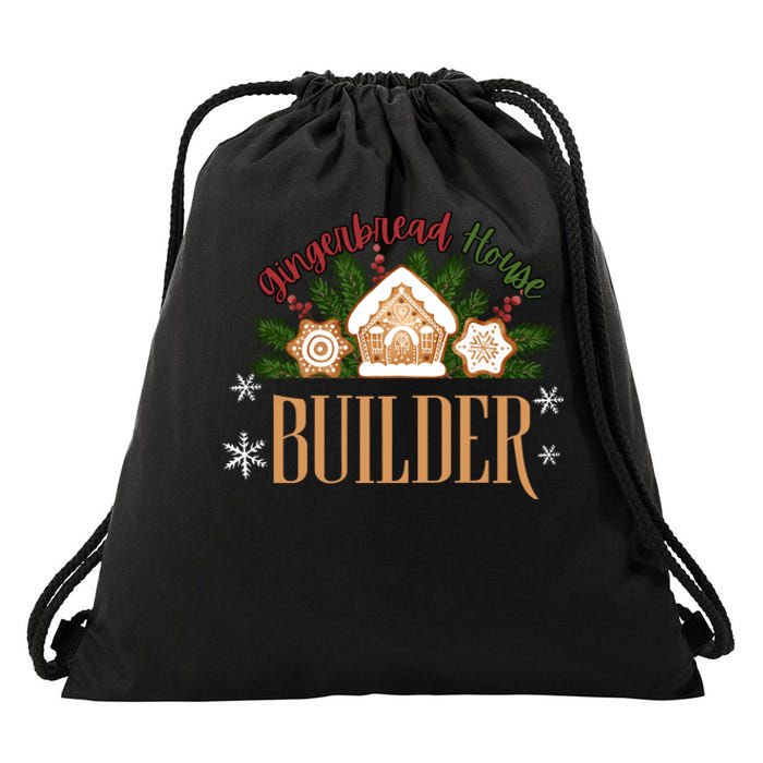 Gingerbread House Builder Xmas Christmas Cookie Baking Drawstring Bag