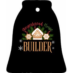 Gingerbread House Builder Xmas Christmas Cookie Baking Ceramic Bell Ornament