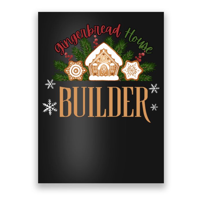 Gingerbread House Builder Xmas Christmas Cookie Baking Poster