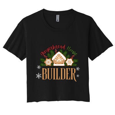 Gingerbread House Builder Xmas Christmas Cookie Baking Crop Top