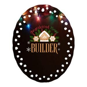 Gingerbread House Builder Xmas Christmas Cookie Baking Ceramic Oval Ornament