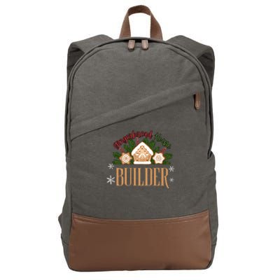 Gingerbread House Builder Xmas Christmas Cookie Baking Cotton Canvas Backpack