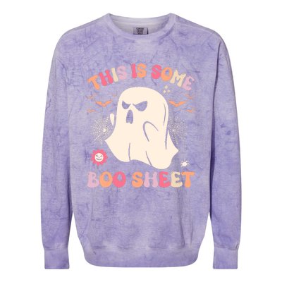 Groovy Halloween Boo Ghost Costume This Is Some Boo Sheet Colorblast Crewneck Sweatshirt