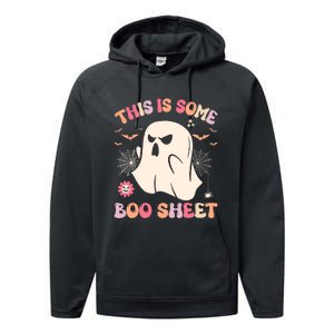 Groovy Halloween Boo Ghost Costume This Is Some Boo Sheet Performance Fleece Hoodie