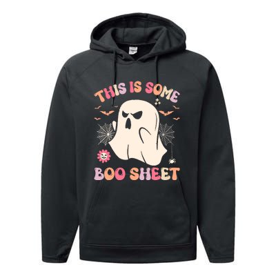 Groovy Halloween Boo Ghost Costume This Is Some Boo Sheet Performance Fleece Hoodie