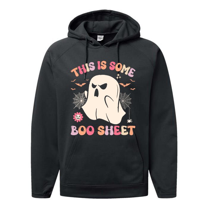 Groovy Halloween Boo Ghost Costume This Is Some Boo Sheet Performance Fleece Hoodie