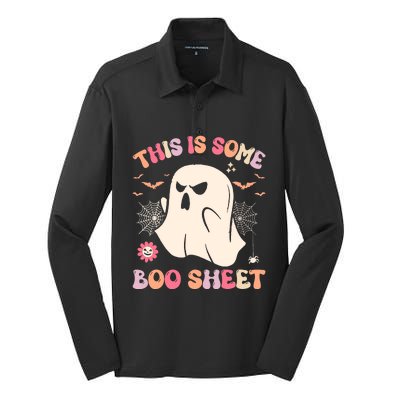 Groovy Halloween Boo Ghost Costume This Is Some Boo Sheet Silk Touch Performance Long Sleeve Polo