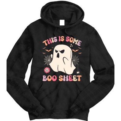 Groovy Halloween Boo Ghost Costume This Is Some Boo Sheet Tie Dye Hoodie