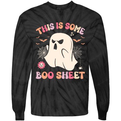 Groovy Halloween Boo Ghost Costume This Is Some Boo Sheet Tie-Dye Long Sleeve Shirt