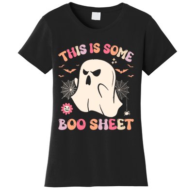 Groovy Halloween Boo Ghost Costume This Is Some Boo Sheet Women's T-Shirt