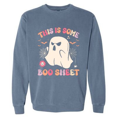 Groovy Halloween Boo Ghost Costume This Is Some Boo Sheet Garment-Dyed Sweatshirt