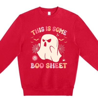 Groovy Halloween Boo Ghost Costume This Is Some Boo Sheet Premium Crewneck Sweatshirt