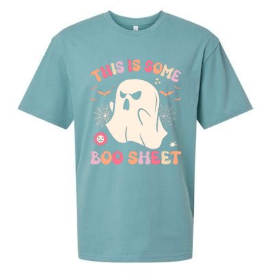 Groovy Halloween Boo Ghost Costume This Is Some Boo Sheet Sueded Cloud Jersey T-Shirt